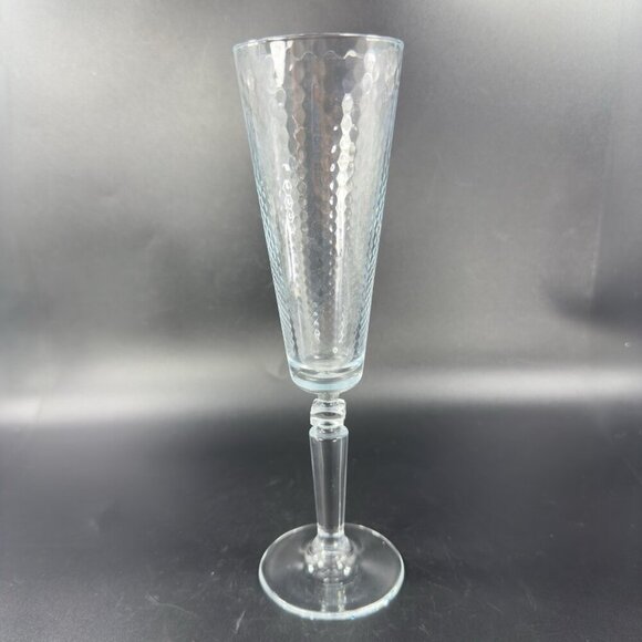 Champagne Flutes Crystal Glasses Honeycomb Pattern Set 2 Drinking Glasses Cups - Picture 11 of 11